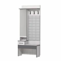 Вешалка 800 с зеркалом - Прихожая "Эльза" №1 (Ясень анкор)